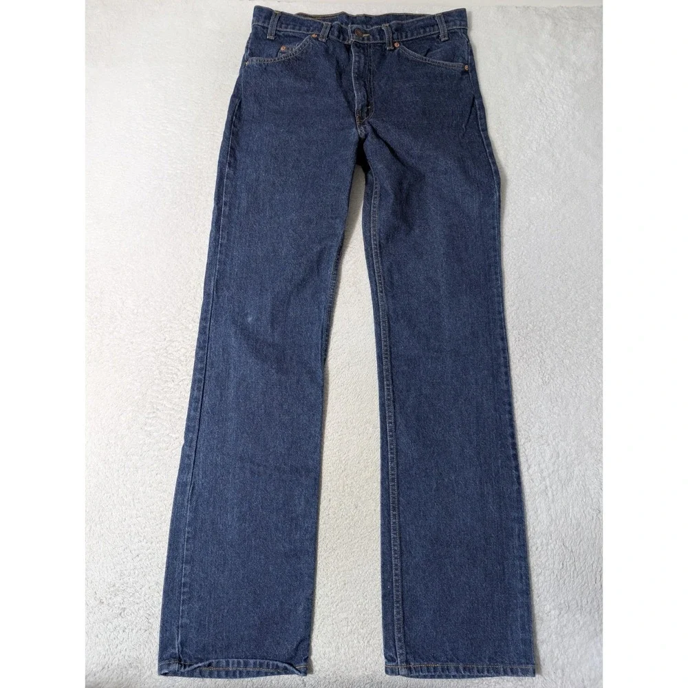 Levi's 517 Orange Tab Blue Jeans Mens Size 34x36 Bootcut Made in USA *Mint* Dark